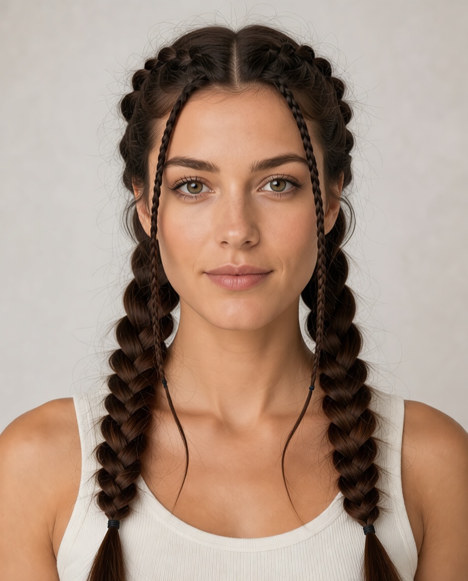 Double Dutch Braids hairstyle example