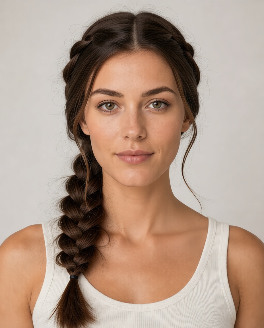French Braid hairstyle example