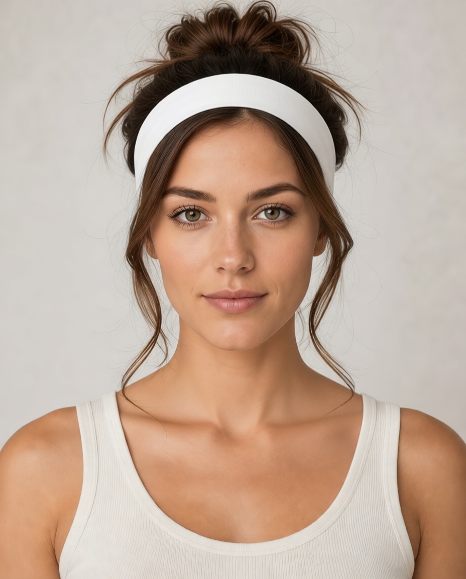 Messy Bun with Headband hairstyle example