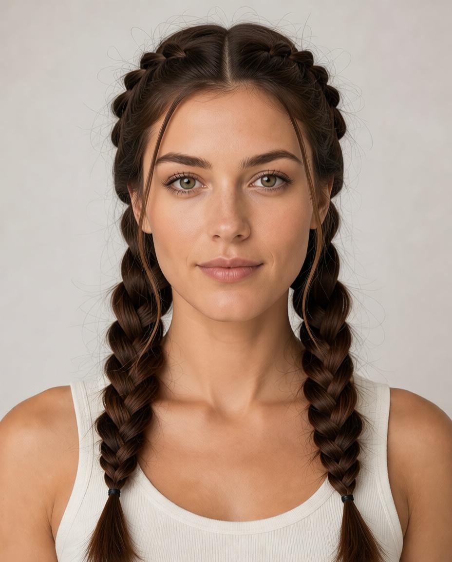 Milkmaid Braids hairstyle example