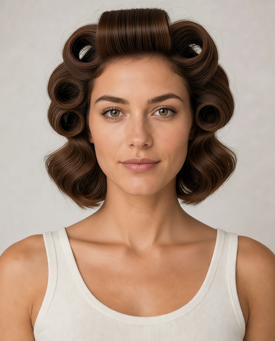 Rollerset hairstyle example
