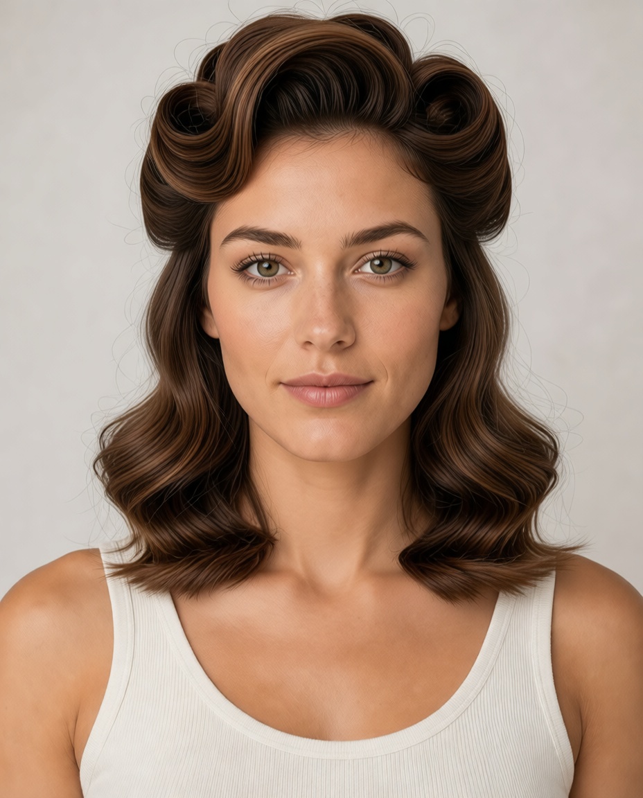 Victory Rolls hairstyle example